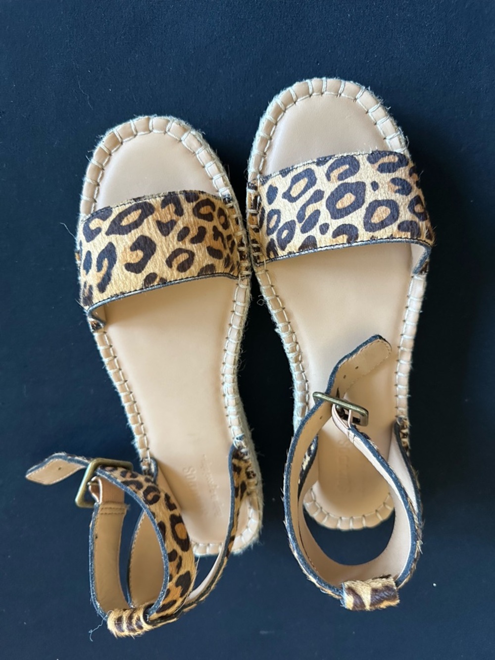 Soludos Leopard Print Espadrille Wedge Sandals animal print pony size 6